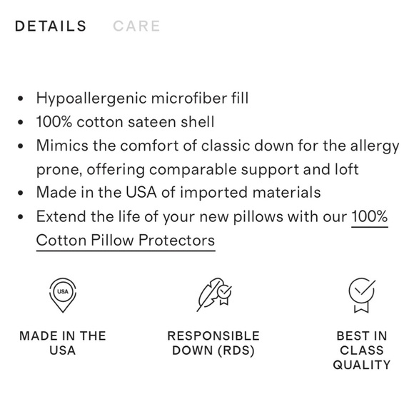 NWOT QUINCE Premium Down Alternative Pillow Soft Standard 3908 - Picture 2 of 9